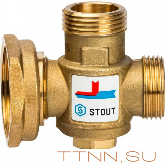 Смесительный клапан STOUT G 1 М-G 1 1/2F-G 1 M 60°С