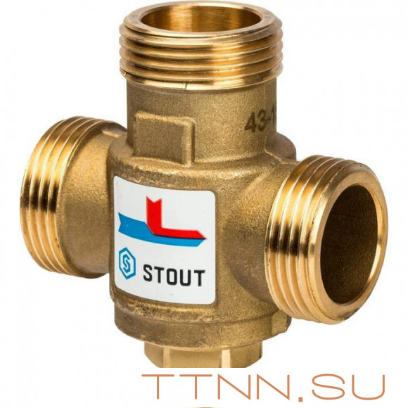 Смесительный клапан STOUT G 1 М-G 1 1/2F-G 1 M 60°С