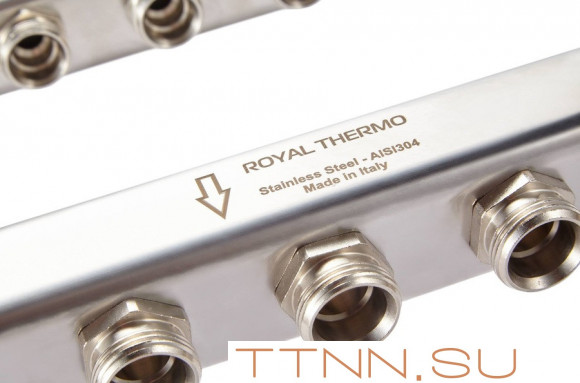 Для отопления Royal Thermo 1" ВР-3/4" НР, 8 выходов, нерж. (RTE 51.108) Для отопления Royal Thermo 1" ВР-3/4" НР, 8 выходов, нерж. (RTE 51.108)