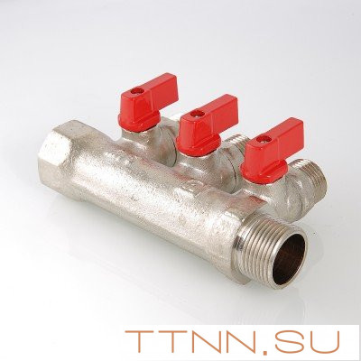 Коллектор с отсекающими кранами Valtec 3/4*3*1/2 VT.580 Коллектор с отсекающими кранами Valtec 3/4*3*1/2 VT.580
