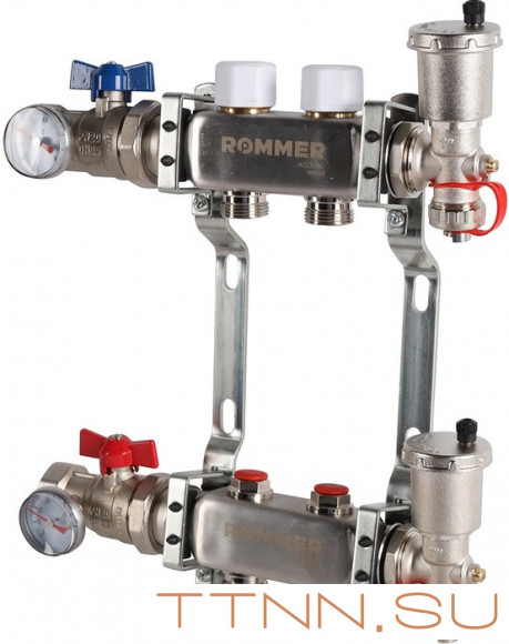 Для отопления Rommer 1"/3/4"x2 с запорными клапанами (RMS-3210-000002)