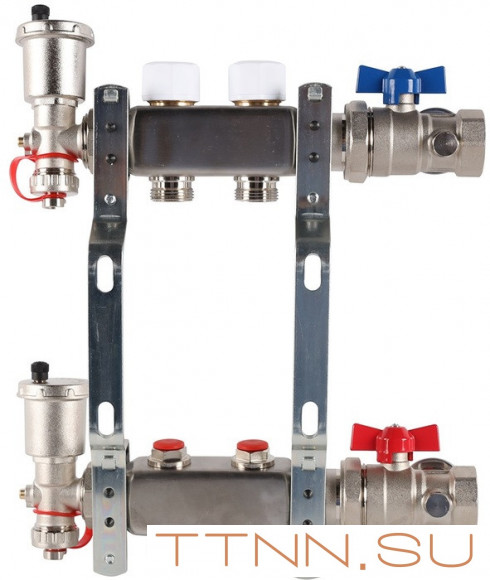 Для отопления Rommer 1"/3/4"x2 с запорными клапанами (RMS-3210-000002)