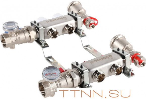 Для отопления Rommer 1"/3/4"x2 с запорными клапанами (RMS-3210-000002)