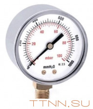 Манометр газовый Watts MG 63 (3/8",250мбар) Манометр газовый Watts MG 63 (3/8",250мбар)