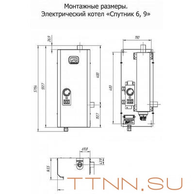 Электрический котел Теплодар СПУТНИК электро 6 черный