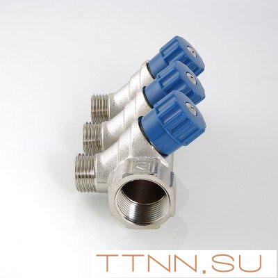 Коллектор с регулировочными вентилями и наружной резьбой Valtec 1*2*1/2 VT.560.N Коллектор с регулировочными вентилями и наружной резьбой Valtec 1*2*1/2 VT.560.N