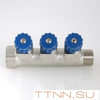 Коллектор с регулировочными вентилями и наружной резьбой Valtec 1*2*1/2 VT.560.N Коллектор с регулировочными вентилями и наружной резьбой Valtec 1*2*1/2 VT.560.N