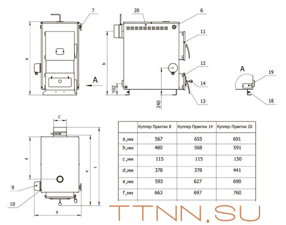Твердотопливный котел Теплодар КУППЕР ПРАКТИК -8