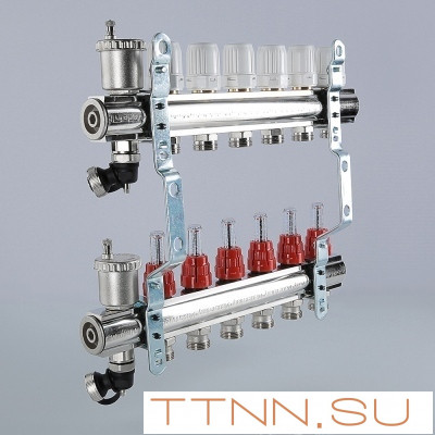 Для отопления VALTEC 1"х7 вых. Евроконус 3/4" с расходомерами в сборе Для отопления VALTEC 1"х7 вых. Евроконус 3/4" с расходомерами в сборе