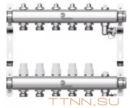 Коллектор нерж. для отопления Wester 1"-3/4 в сборе на 5 выходов с 2 заглушками Коллектор нерж. для отопления Wester 1"-3/4 в сборе на 5 выходов с 2 заглушками
