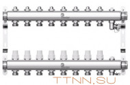 Коллектор нерж. для отопления Wester 1"-3/4 в сборе на 8 выходов с 2 заглушками Коллектор нерж. для отопления Wester 1"-3/4 в сборе на 8 выходов с 2 заглушками