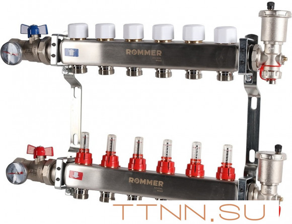 Для отопления Rommer 1"/3/4"x6 с расходомерами (RMS-1210-000006) Для отопления Rommer 1"/3/4"x6 с расходомерами (RMS-1210-000006)