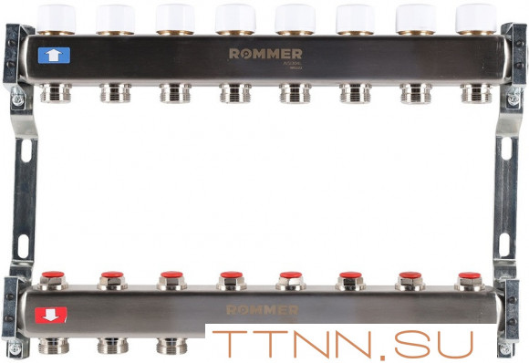 Для отопления Rommer 1"/3/4"x8 с запорными клапанами (RMS-3200-000008) Для отопления Rommer 1"/3/4"x8 с запорными клапанами (RMS-3200-000008)